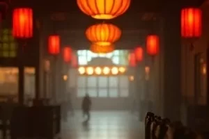 《长街灯火》短片封面，深夜出租车停在亮着灯的路口